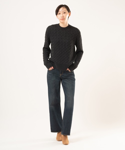 Levi's（リーバイス）の「Levi's/リーバイス ボーイフレンド ケーブルクルーネック プルオーバー（ニット/セーター・レディース・ブラック・XS/M/S）」の17枚目の写真