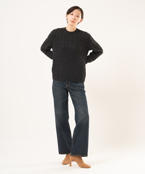 Levi's（リーバイス）の「Levi's/リーバイス ボーイフレンド ケーブルクルーネック プルオーバー（ニット/セーター・レディース・ブラック・XS/M/S）」の19枚目の写真
