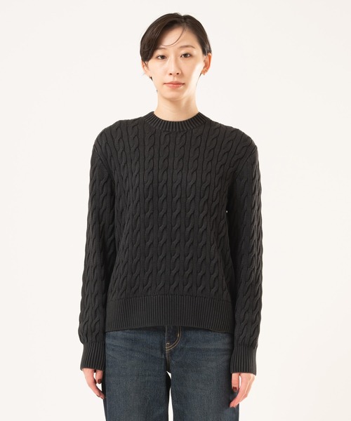 Levi's（リーバイス）の「Levi's/リーバイス ボーイフレンド ケーブルクルーネック プルオーバー（ニット/セーター・レディース・ブラック・XS/M/S）」の10枚目の写真