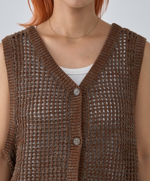 セール】2WAYメランジメッシュニットベスト（ニット/セーター