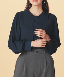 GLACIER lusso | 袖プリーツボウタイブラウス(シャツ/ブラウス)
