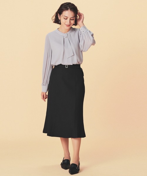 GLACIER lusso（グラシアルッソ）の「袖プリーツボウタイブラウス（シャツ/ブラウス・レディース・グレイッシュベージュ/ピンク系その他/ネイビー/アイボリー・M/S/L/LL）」の9枚目の写真