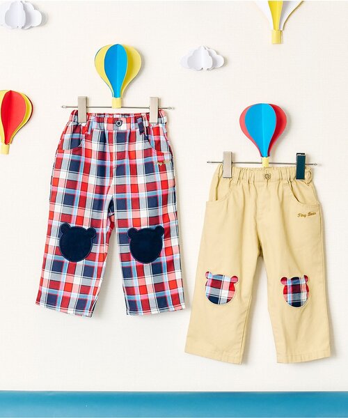 apres les cours（アプレレクール）の「tiny bear モチーフ付きパンツ（その他パンツ・キッズ・チェック/ベージュ・90/120/110/100/80）」の13枚目の写真