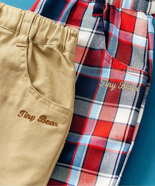 apres les cours（アプレレクール）の「tiny bear モチーフ付きパンツ（その他パンツ・キッズ・チェック/ベージュ・90/120/110/100/80）」の14枚目の写真