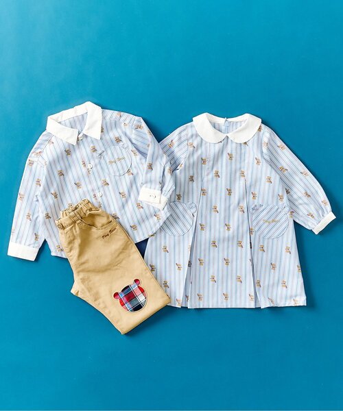 apres les cours（アプレレクール）の「tiny bear モチーフ付きパンツ（その他パンツ・キッズ・チェック/ベージュ・90/120/110/100/80）」の15枚目の写真