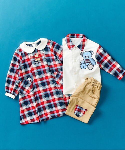 apres les cours（アプレレクール）の「tiny bear モチーフ付きパンツ（その他パンツ・キッズ・チェック/ベージュ・90/120/110/100/80）」の16枚目の写真