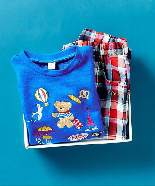 apres les cours（アプレレクール）の「tiny bear モチーフ付きパンツ（その他パンツ・キッズ・チェック/ベージュ・90/120/110/100/80）」の17枚目の写真