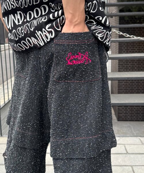 SOUNDSGOOOOD(サウンズグッド)の「【SOUNDSGOOOOD】デニムレイヤードパンツ(デニムパンツ・レディース・ブラック・ONE SIZE)」の16枚目の写真