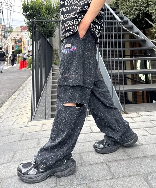 SOUNDSGOOOOD(サウンズグッド)の「【SOUNDSGOOOOD】デニムレイヤードパンツ(デニムパンツ・レディース・ブラック・ONE SIZE)」の22枚目の写真