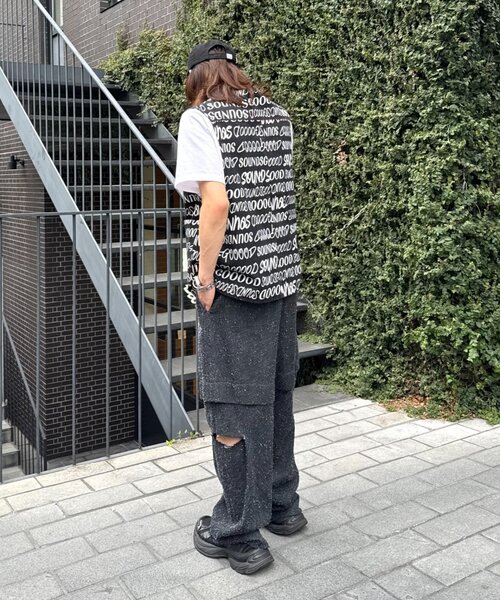 SOUNDSGOOOOD(サウンズグッド)の「【SOUNDSGOOOOD】デニムレイヤードパンツ(デニムパンツ・レディース・ブラック・ONE SIZE)」の2枚目の写真