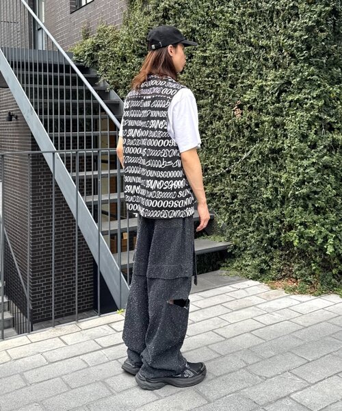 SOUNDSGOOOOD(サウンズグッド)の「【SOUNDSGOOOOD】デニムレイヤードパンツ(デニムパンツ・レディース・ブラック・ONE SIZE)」の3枚目の写真