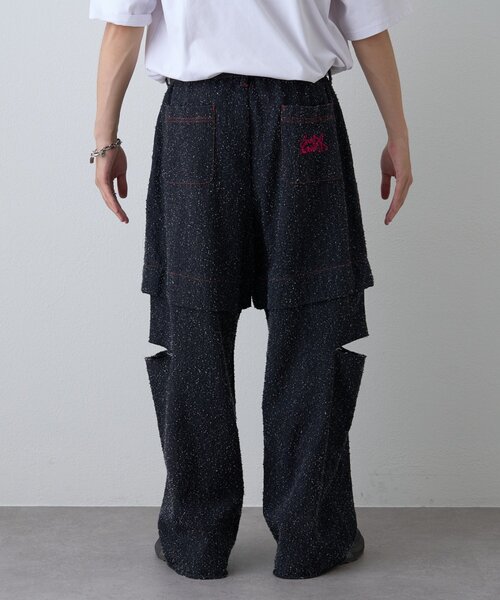 SOUNDSGOOOOD(サウンズグッド)の「【SOUNDSGOOOOD】デニムレイヤードパンツ(デニムパンツ・レディース・ブラック・ONE SIZE)」の6枚目の写真