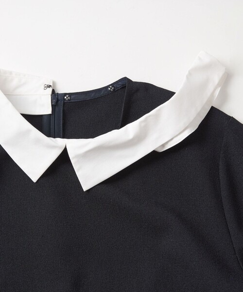 セール】ソフトジョーゼット 襟付き ペプラム プルオーバー マシン