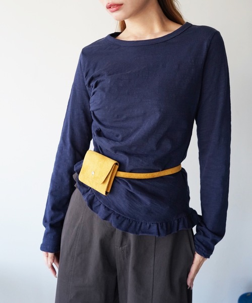 SANSeLF(サンセルフ)の「【SANSeLF】長袖トップス スリムシルエット フリルギャザーカットソー saw25a031(Tシャツ/カットソー・レディース・ネイビー/ホワイト/ピンク/ブルー・FREE)」の22枚目の写真