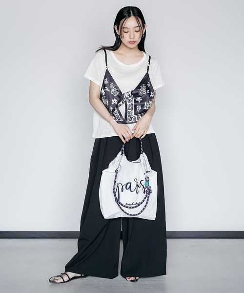 mili an deni(ミリアンデニ)の「バンダナキャミレイヤードトップス(Tシャツ/カットソー・レディース・ネイビー/ブラウン/オフホワイト・M)」の16枚目の写真