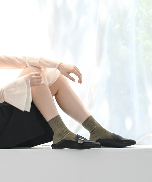 AmiAmi（アミアミ）の「【柔らかストレスフリー】スクエアトゥローファー/2WAYバブーシュ（ローファー・レディース・ダークブラウン/ブラック/アイボリー・L/LL/M/S）」の16枚目の写真