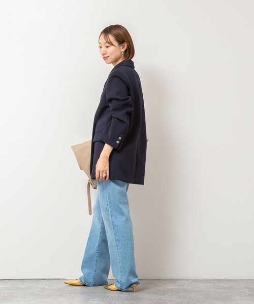 NOLLEY’S（ノーリーズ）の「《セットアップ対応》ウォッシャブルエアボールテーラージャケット（テーラードジャケット・レディース・ネイビー/ブラック・38）」の4枚目の写真