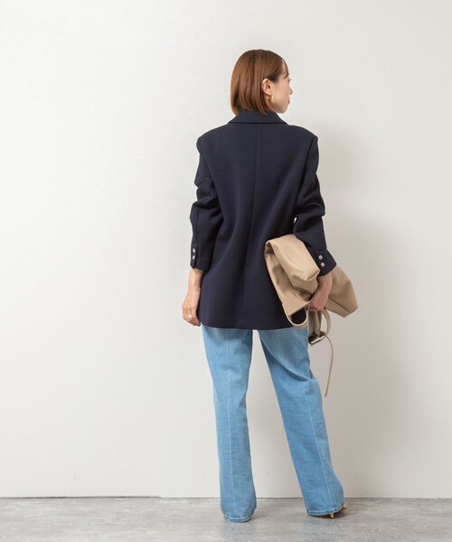 NOLLEY’S（ノーリーズ）の「《セットアップ対応》ウォッシャブルエアボールテーラージャケット（テーラードジャケット・レディース・ネイビー/ブラック・38）」の5枚目の写真