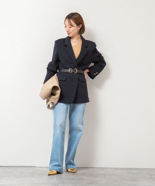 NOLLEY’S（ノーリーズ）の「《セットアップ対応》ウォッシャブルエアボールテーラージャケット（テーラードジャケット・レディース・ネイビー/ブラック・38）」の10枚目の写真