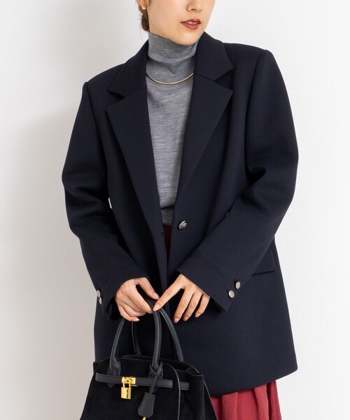 NOLLEY’S（ノーリーズ）の「《セットアップ対応》ウォッシャブルエアボールテーラージャケット（テーラードジャケット・レディース・ネイビー/ブラック・38）」の17枚目の写真