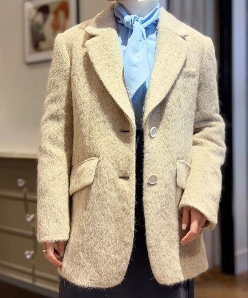 ライトアルパカシャギー テーラードジャケット（テーラードジャケット