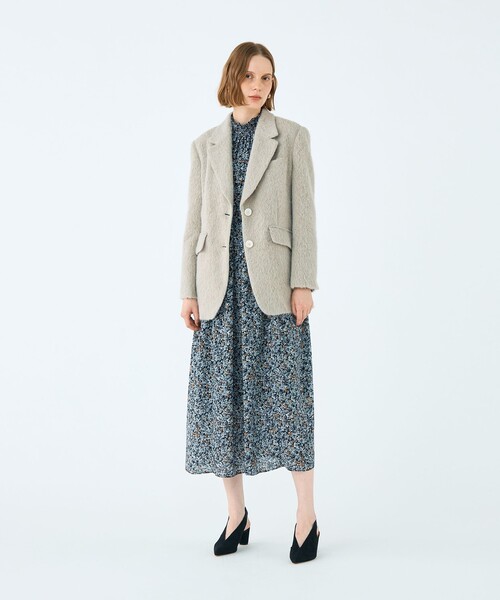 ライトアルパカシャギー テーラードジャケット（テーラードジャケット