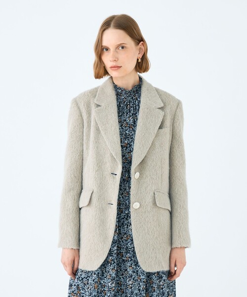 ライトアルパカシャギー テーラードジャケット（テーラードジャケット