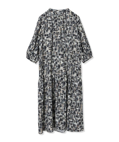 A/C DESIGN BY ALPHA CUBIC（エーシーデザインバイアルファキュービック）の「アルコラージュプリントワンピース（ワンピース・レディース・ベージュ/ライトグレー・9号/11号/13号）」の3枚目の写真