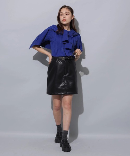 フェイクレザーミニスカート（スカート）｜Arpege story（アルページュ