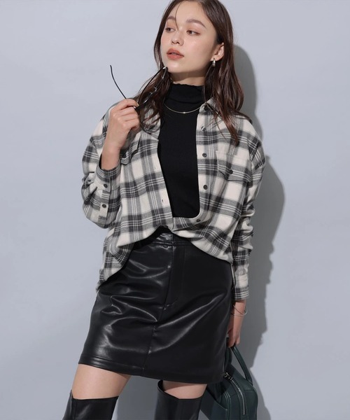 フェイクレザーミニスカート（スカート）｜Arpege story（アルページュ