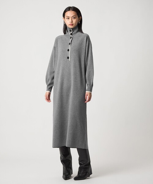 EMMEL REFINES（エメルリファインズ）の「＜EMMEL REFINES＞EM ハイショクライン タートルニット ワンピース（ワンピース・レディース・ブラック/グレー・FREE）」の7枚目の写真