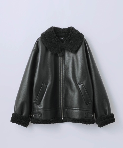 SLICK/スリック】Synthetic Leather Mouton B-3 Jacket/シンセティック