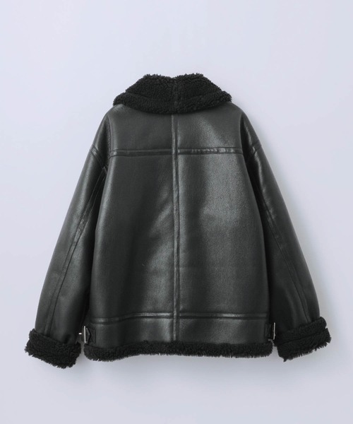 SLICK/スリック】Synthetic Leather Mouton B-3 Jacket/シンセティック