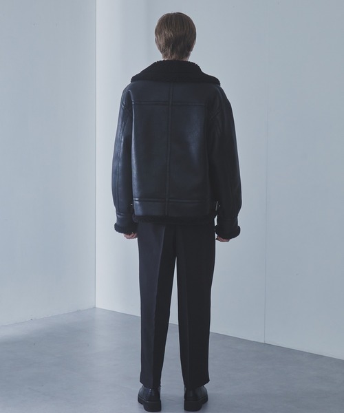 SLICK/スリック】Synthetic Leather Mouton B-3 Jacket/シンセティック