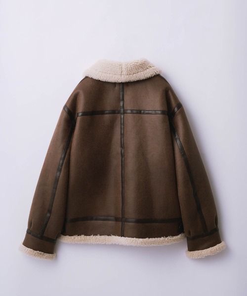 SLICK/スリック】Synthetic Leather Mouton B-3 Jacket/シンセティック