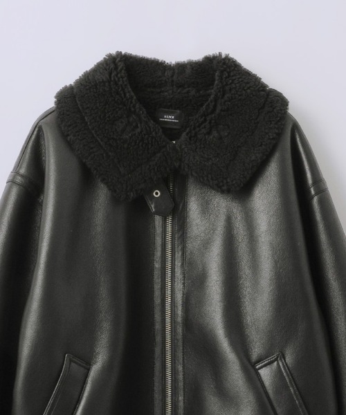 SLICK/スリック】Synthetic Leather Mouton B-3 Jacket/シンセティック