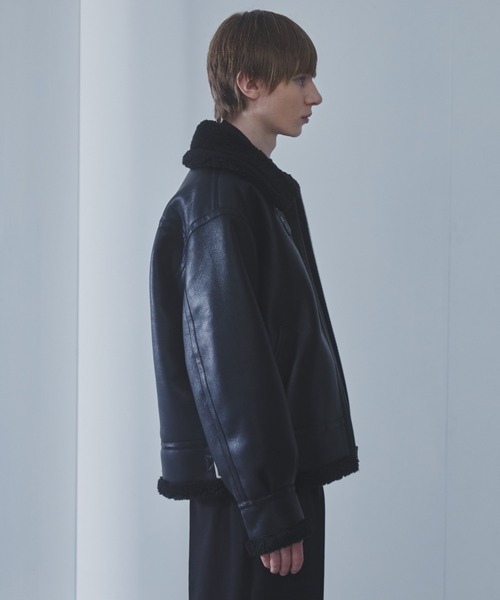 SLICK/スリック】Synthetic Leather Mouton B-3 Jacket/シンセティック