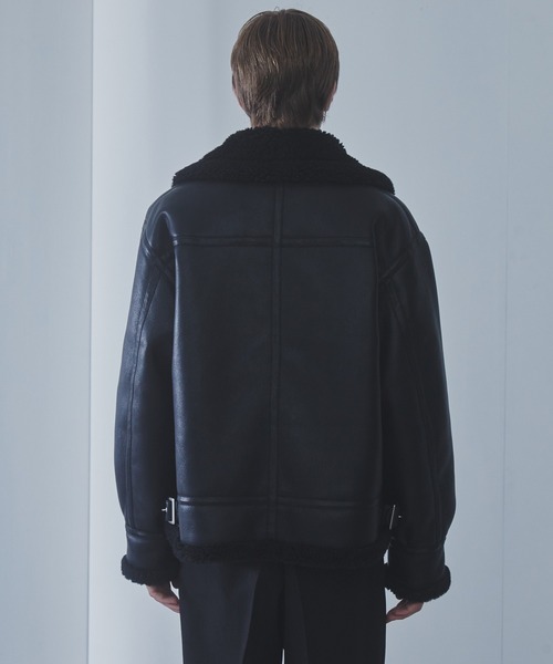 SLICK/スリック】Synthetic Leather Mouton B-3 Jacket/シンセティック
