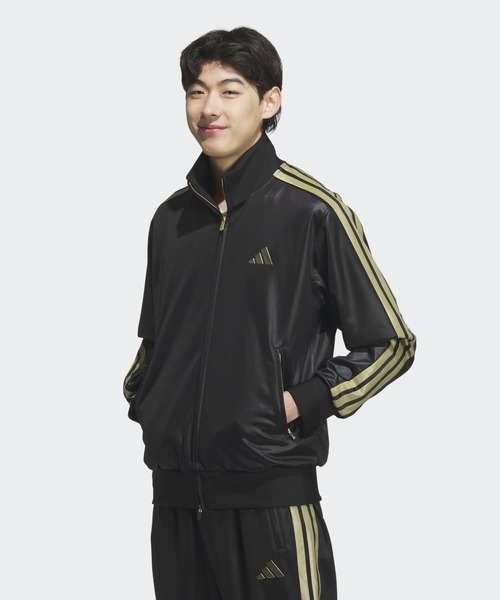 adidas ジャージセット ポリエステル製　ブラック/ゴールド Staygoldレギュラーフィット トラックトップ / ジャージ