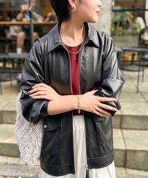 NOLLEY’S Sophi | 《セットアップ対応》ウォッシャブルフェイクレザーブルゾン(ブルゾン)