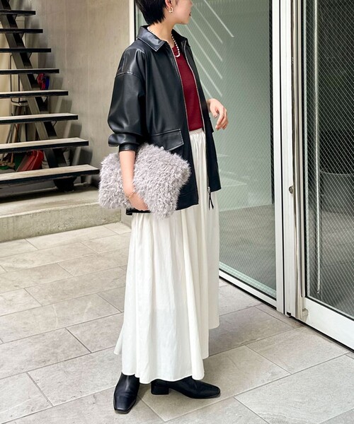 セール】《セットアップ対応》ウォッシャブルフェイクレザーブルゾン