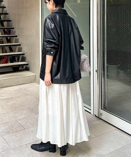 セール】《セットアップ対応》ウォッシャブルフェイクレザーブルゾン