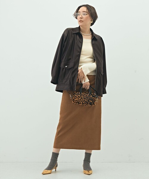 NOLLEY’S Sophi(ノーリーズソフィ)の「《セットアップ対応》ウォッシャブルフェイクレザーブルゾン(ブルゾン・レディース・ブラック・38)」の21枚目の写真