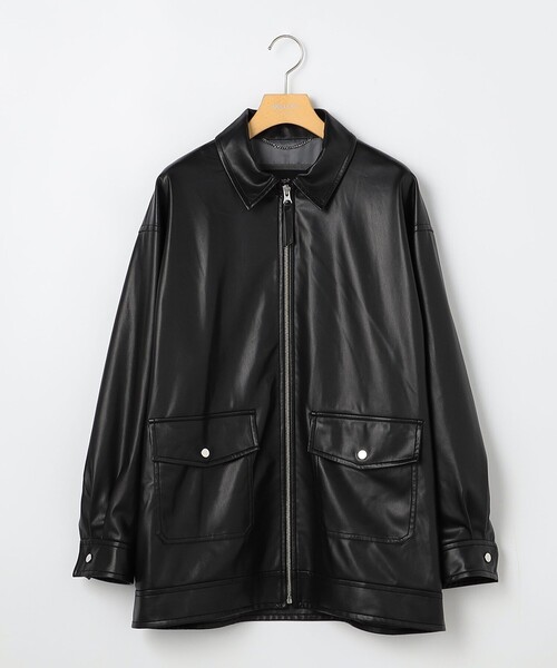 NOLLEY’S Sophi(ノーリーズソフィ)の「《セットアップ対応》ウォッシャブルフェイクレザーブルゾン(ブルゾン・レディース・ブラック・38)」の6枚目の写真