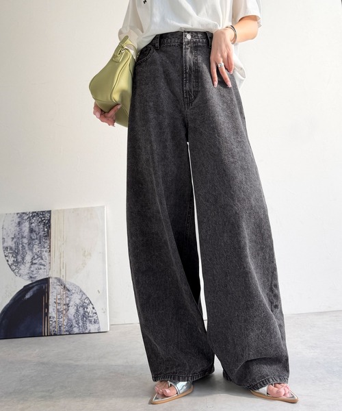 Java（ジャバ）の「《JaVa ジャバコラボ》快適さとおしゃれの両立！バルーンデニムパンツ（デニムパンツ・レディース・ワンウォッシュ/ライトブルー/ブラック・X-LARGE/SMALL/MEDIUM/LARGE）」の4枚目の写真