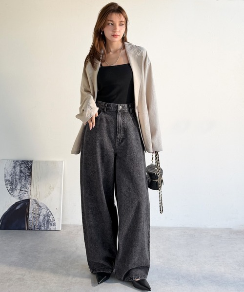 Java（ジャバ）の「《JaVa ジャバコラボ》快適さとおしゃれの両立！バルーンデニムパンツ（デニムパンツ・レディース・ワンウォッシュ/ライトブルー/ブラック・X-LARGE/SMALL/MEDIUM/LARGE）」の12枚目の写真