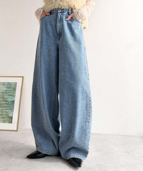 Java（ジャバ）の「《JaVa ジャバコラボ》快適さとおしゃれの両立！バルーンデニムパンツ（デニムパンツ・レディース・ワンウォッシュ/ライトブルー/ブラック・X-LARGE/SMALL/MEDIUM/LARGE）」の13枚目の写真