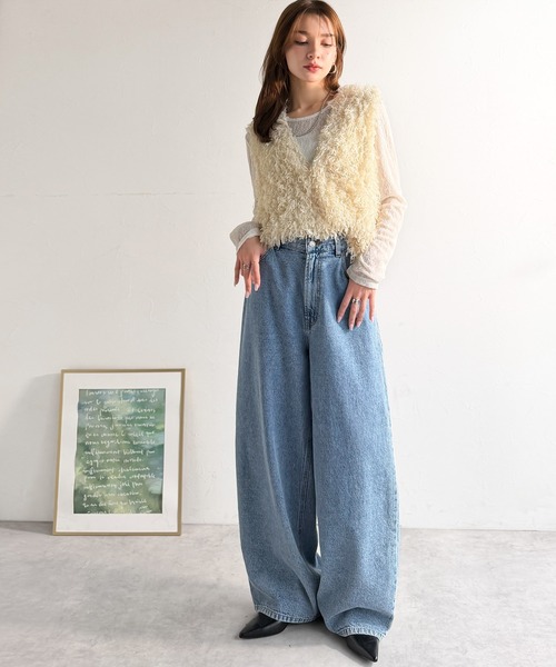 Java（ジャバ）の「《JaVa ジャバコラボ》快適さとおしゃれの両立！バルーンデニムパンツ（デニムパンツ・レディース・ワンウォッシュ/ライトブルー/ブラック・X-LARGE/SMALL/MEDIUM/LARGE）」の14枚目の写真