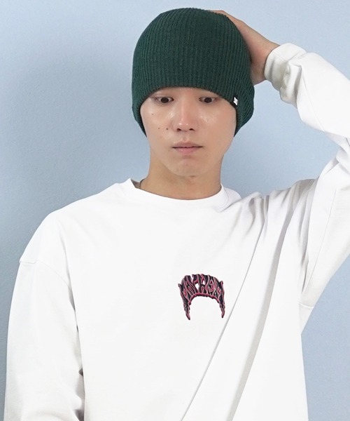 DC（ディーシー）の「DC/ディーシー SKULLY ビーニー ニット帽 DBE254221（ニットキャップ/ビーニー・メンズ・ブラック/グリーン・FREE）」の2枚目の写真