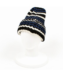 GOOD DEAL（グッドディール）の「HIGHLAND 2000 リブ編み ニット帽 Rib Multi Border BW 001 Bobcap（ニットキャップ/ビーニー）」